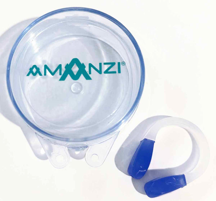 Amani Active Nose Clip in cobalt blue, designed for swimming and water sports, with a secure, comfortable fit.
