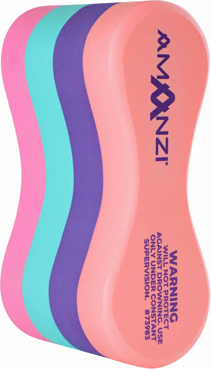 Amani Gumball 4-layer pull buoy in bright multi colors for swimming training, floating support, and water exercise.