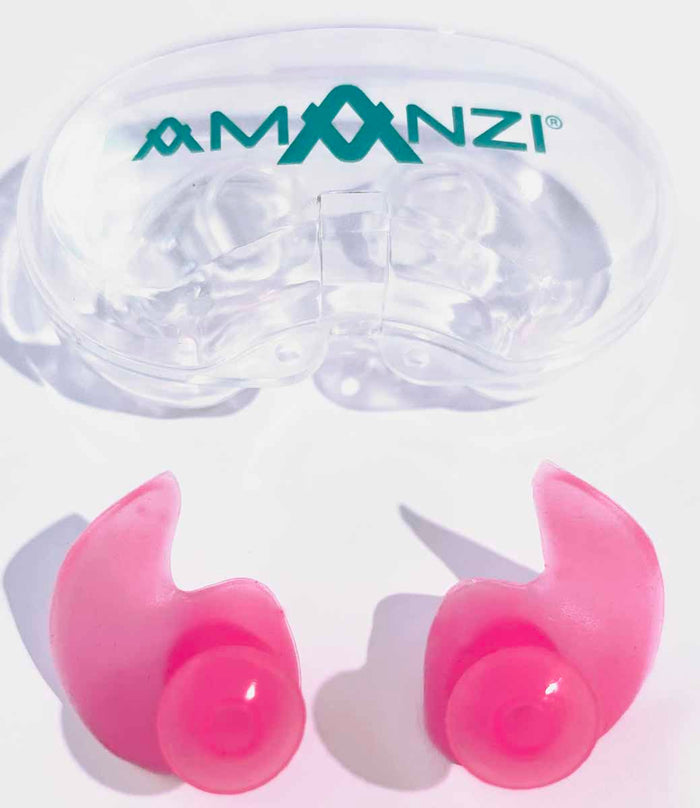Amani Moulded Ear Plugs Pixie in black with soft silicone tips, designed for comfortable hearing protection and noise reduction.