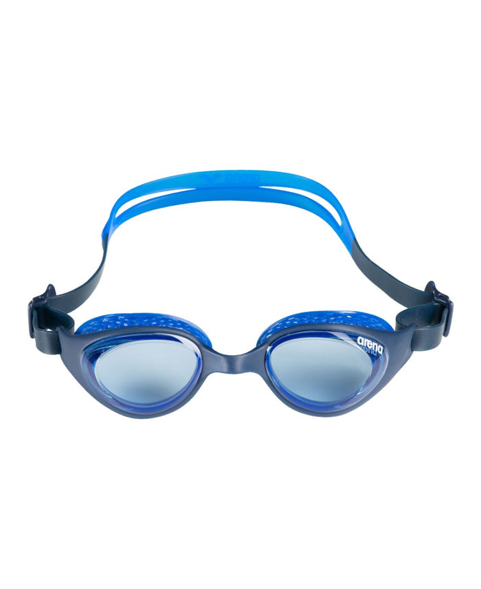 Blue Arena Air Junior Goggle with adjustable strap and clear lens for young swimmers, designed for comfort and visibility.