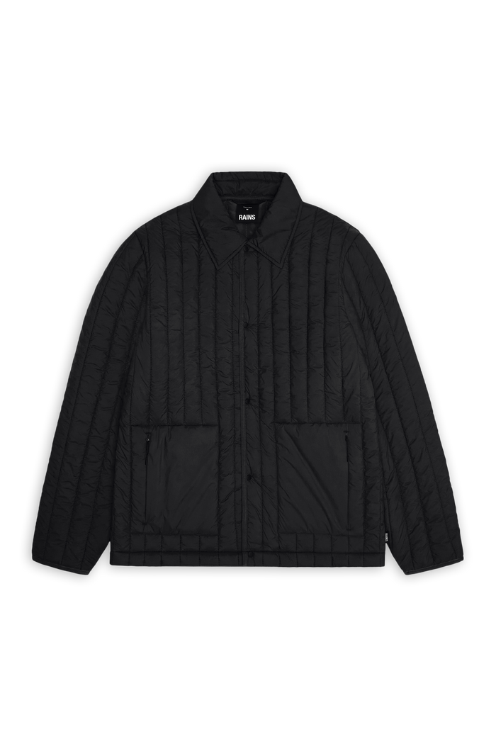 RAINS Banja Liner Overshirt Black Long Sleeve