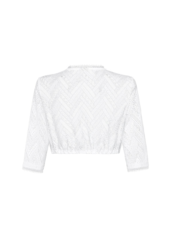 Berwin Lace Dirndl Blouse 3/4 Sleeve "Hilde" white
