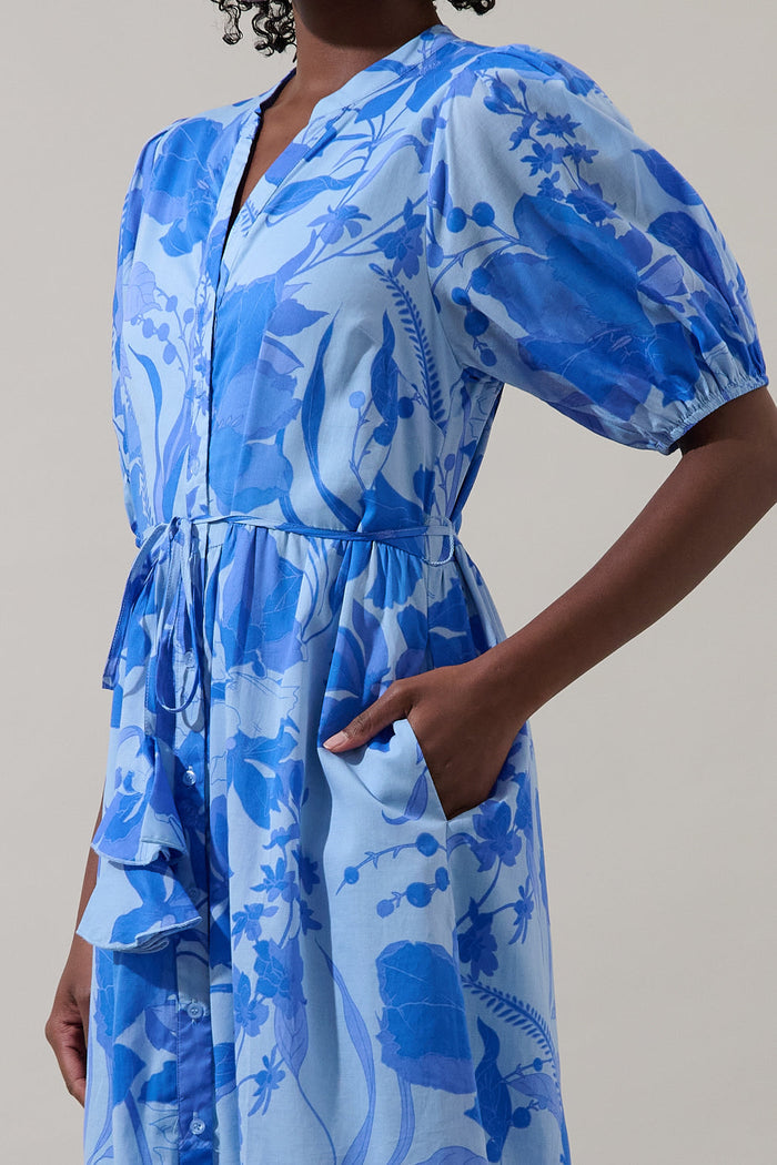 Beth Button Down Midi Dress Veran Floral