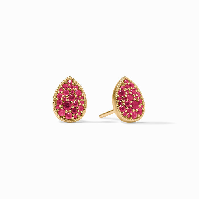 Birthstone Teardrop Stud Earring Gold