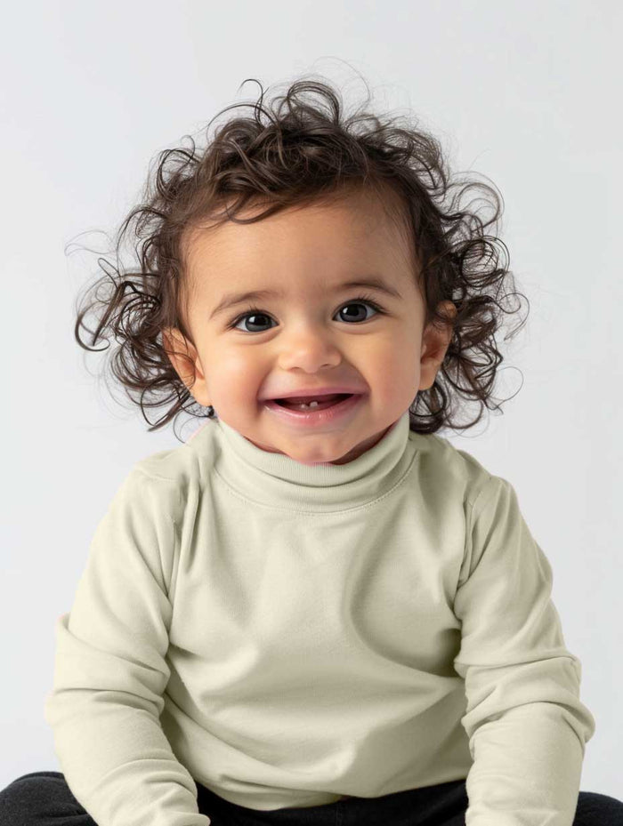 Boys’ Warm Cotton Casual High Neck Top Off White - Hinz Clothing