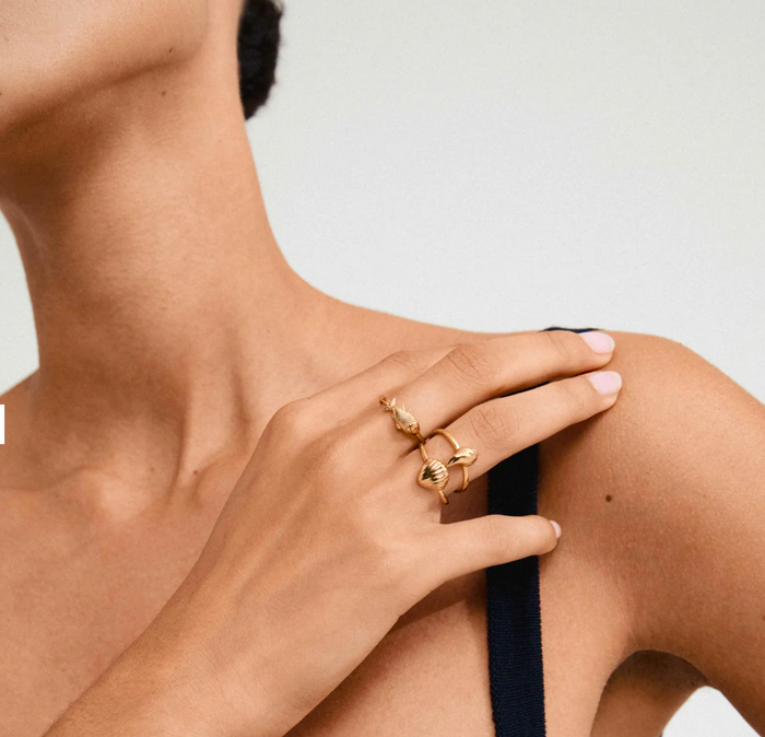 Breeze Seashell 3-in-1 Ring Set Gold