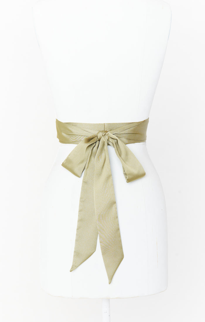 Bridesmaid Sash ~ Moss Green Luxe Satin