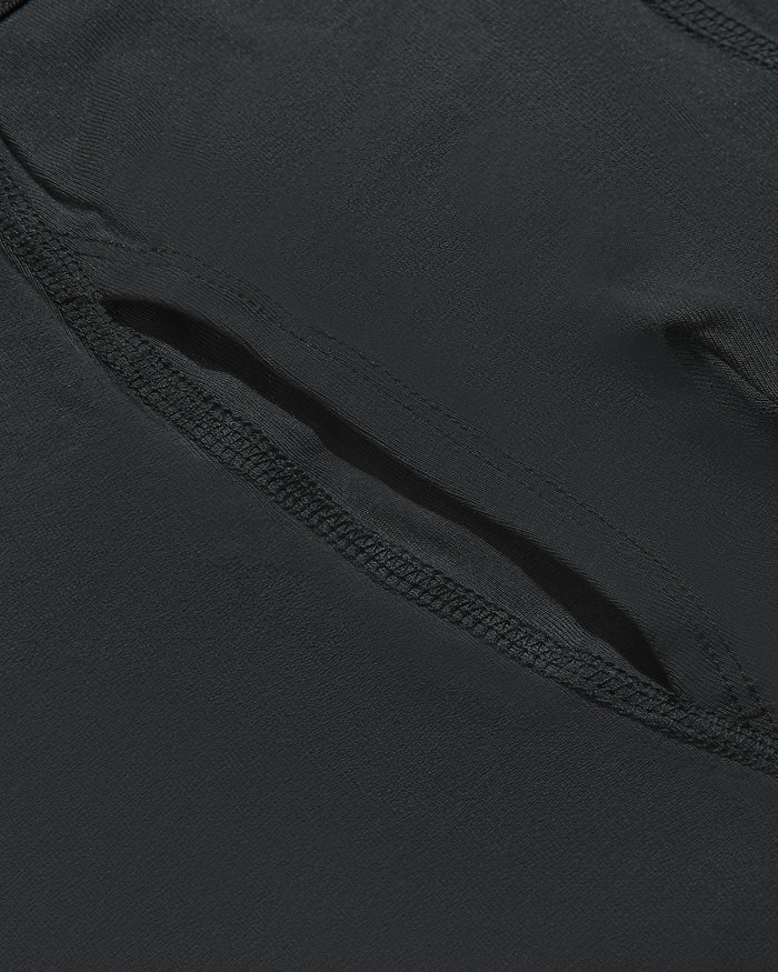 Carbon Boxer Trunks W/ Fly, close-up of fabric and seam.