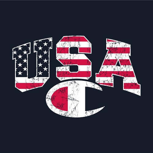 Champion Mens USA Flag Athletic Shirt - The Flag Shirt