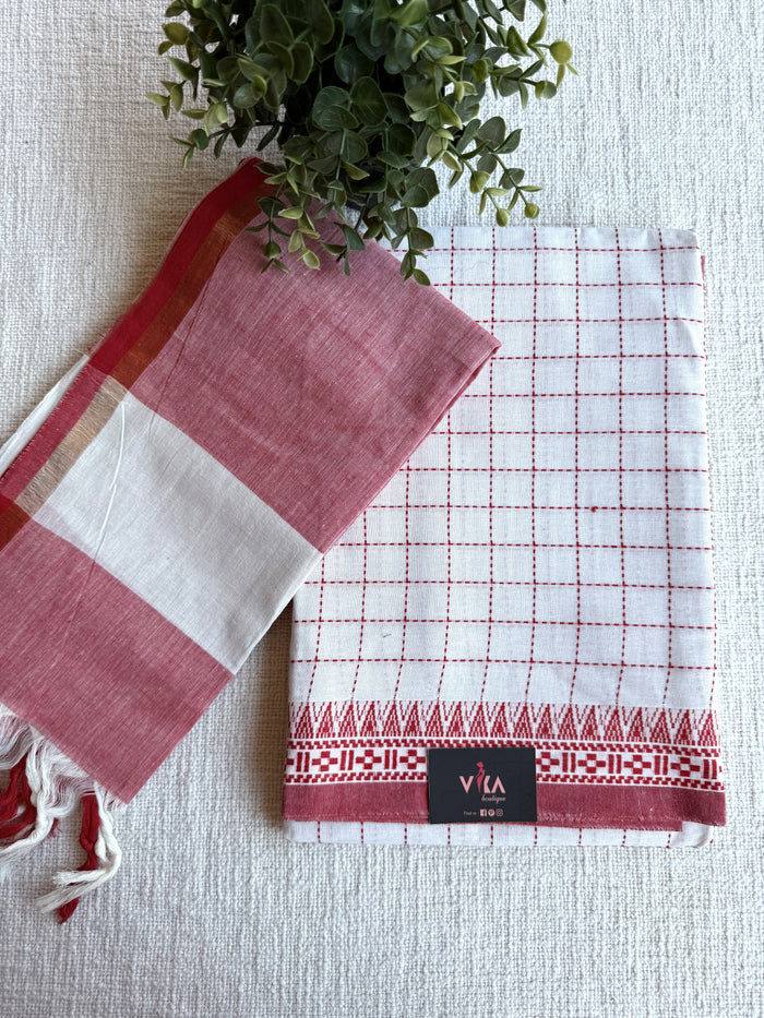 Checked pure cotton suit set
