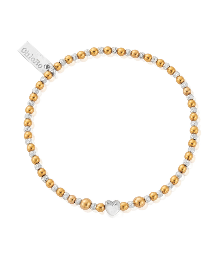 ChloBo Gold and Silver Insert Heart Bracelet