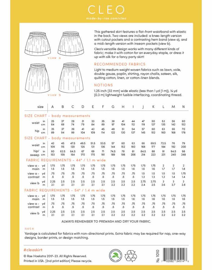 Cleo Skirt Sewing Pattern, Made by Rae