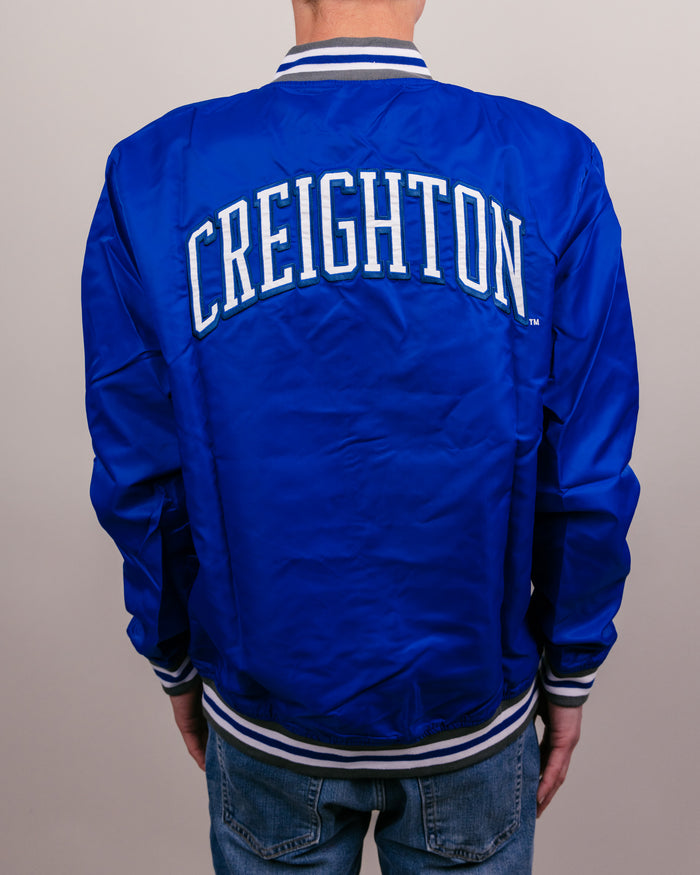 Royal Blue Creighton Bluejays Vintage Varsity Jacket Back