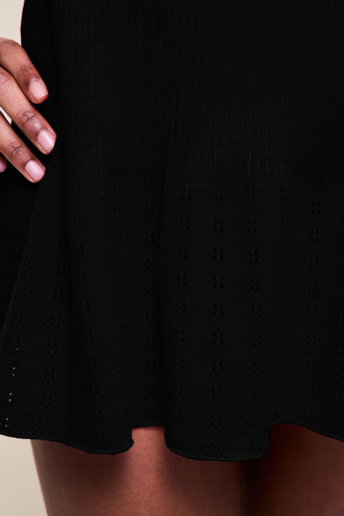 Eileen Pointelle Dress in Black