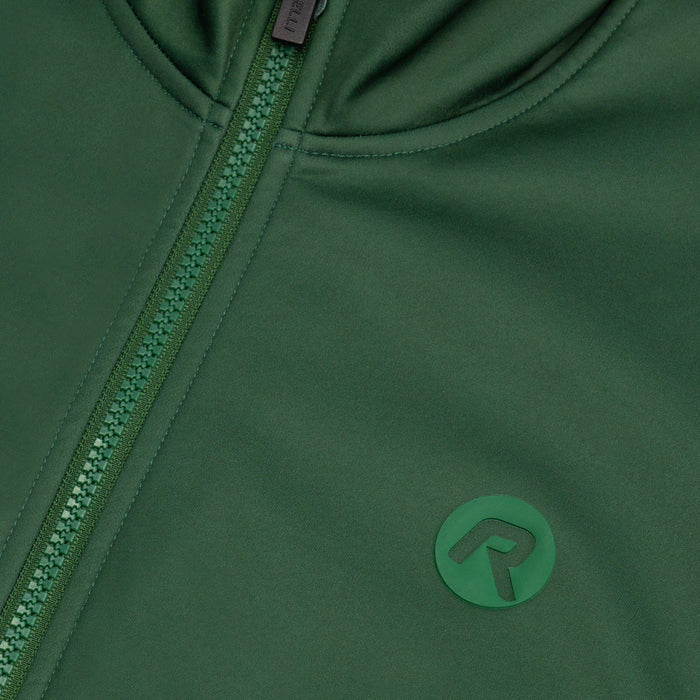 Detail van Rogelli Essential fietsjack heren groen voorkant.