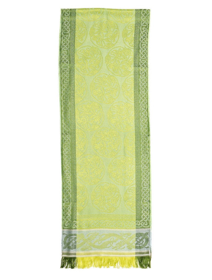 Extra Soft Celtic Motif Scarf - Lime Green #color_lime-green
