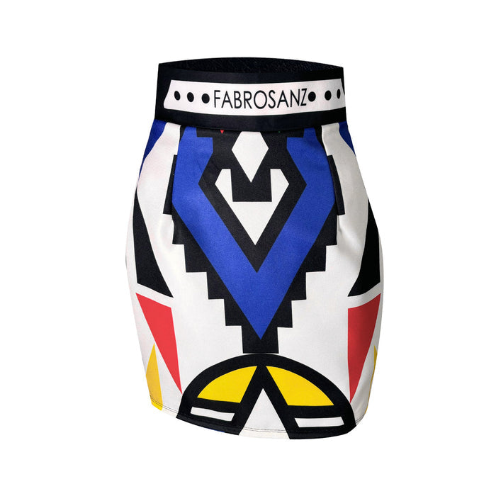 Fabrosanz: Blue Nguni Print Skirt