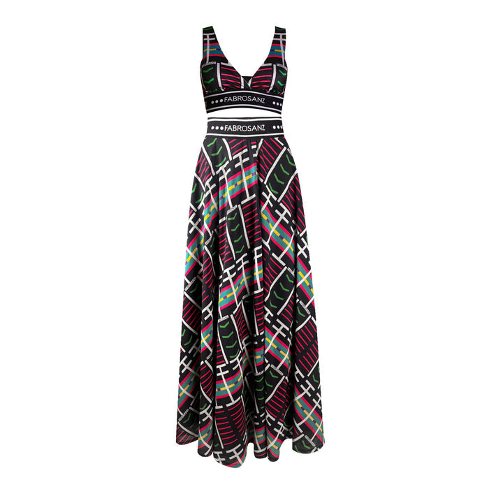 Fabrosanz: Venda Print Flare Skirt