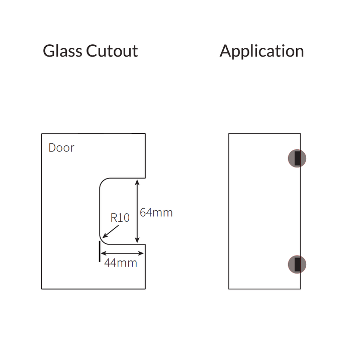 FORGE BRUSHED NICKEL SHOWER HINGE GLASS TO WALL L-SHAPE 90 Degrees 10mm glass - Brushed Nickel - Image 5