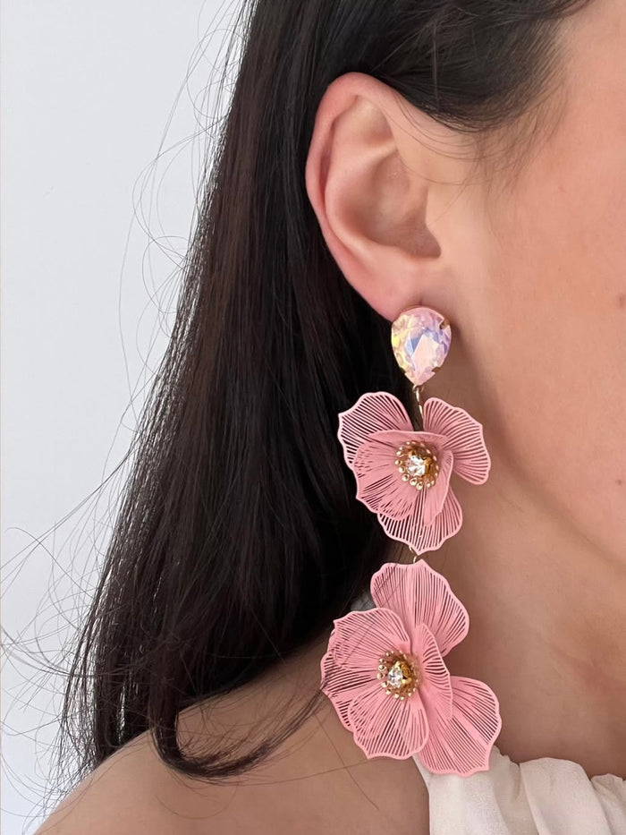 GEM FILIGREE EARRING PINK