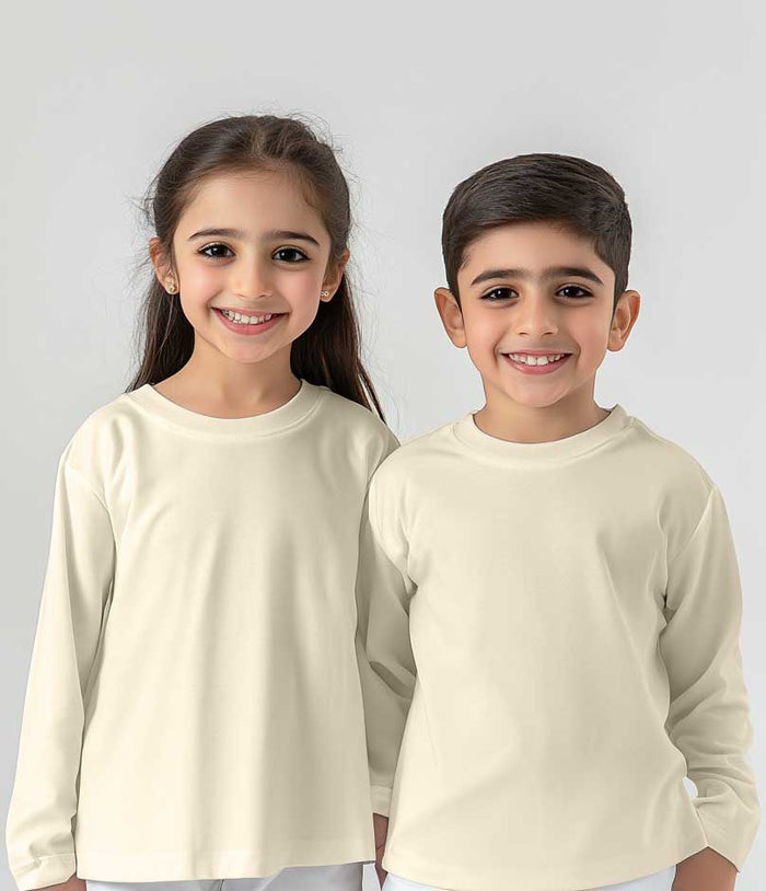 Boys Long Sleeves Round Neck (Off-White) - Hinz Clothing