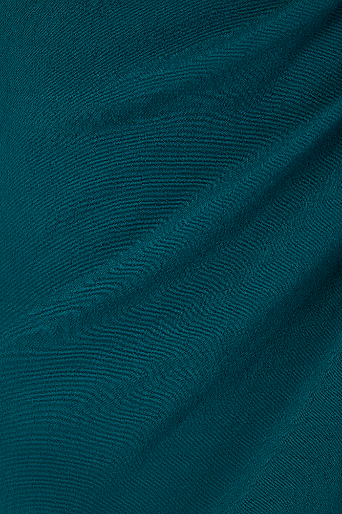 Green Halter Neck Ruched Crepe Blouse_6