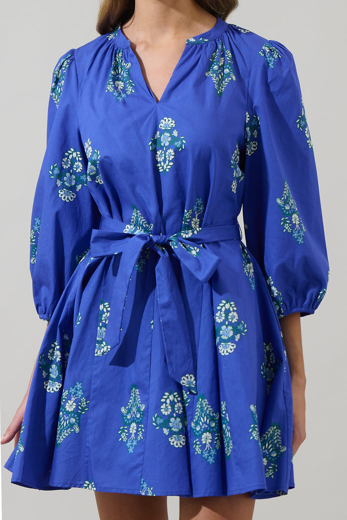 Haline Floral Lody Flare Mini Dress