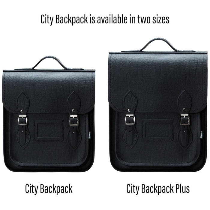 Handmade Leather City Backpack - Black Executive - Bascora