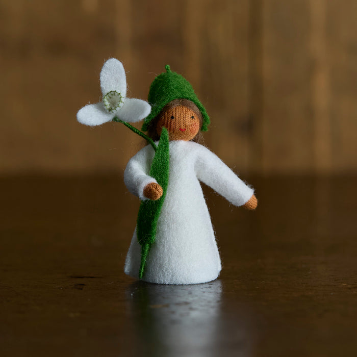 Handmade Wool Fairy - Snowdrop - Brown