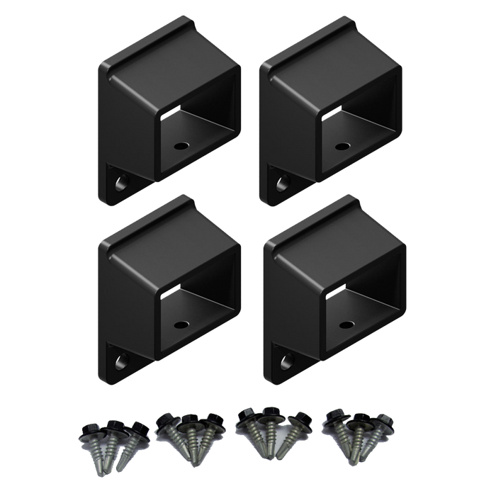 HOMESAFE Flat Top Pool Fencing Brackets - 38 x 25mm Fence Bracket - Standard - Satin Black - Image 1