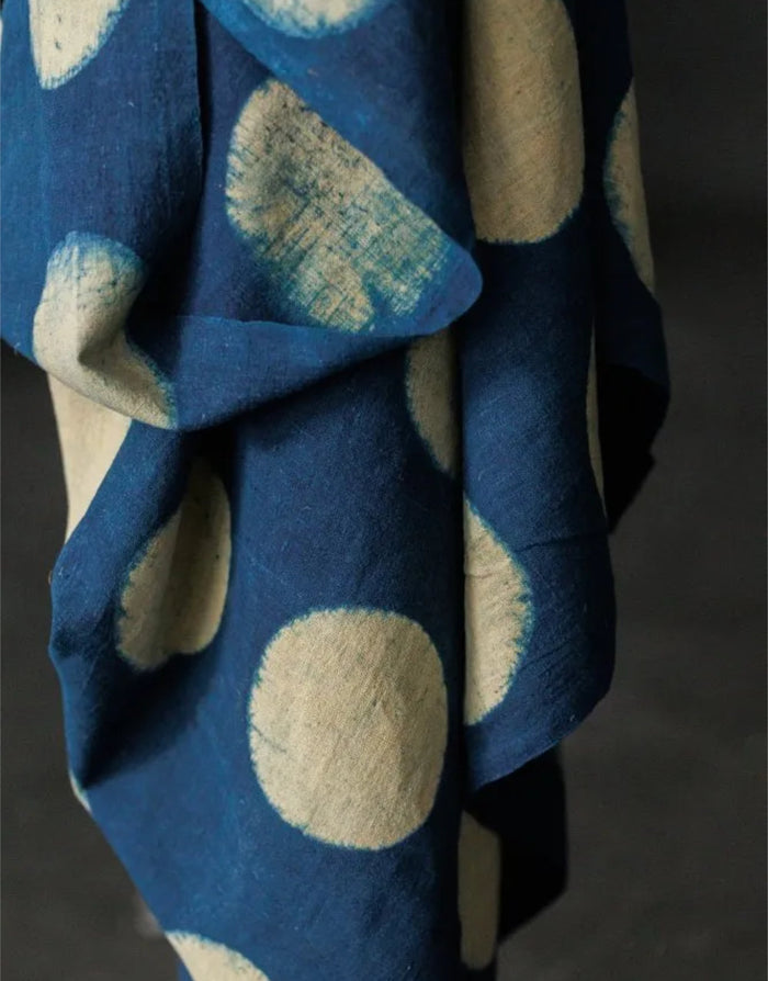 Indigo Osaka Spot Indian Kala Cotton Fabric