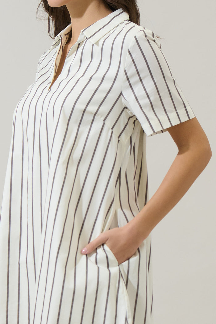 Kamara Striped Ivina Collared Mini Dress