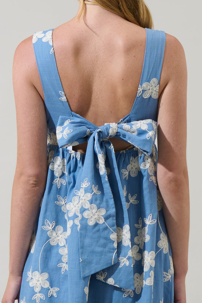 Keren Embroidered Empire Mini Dress