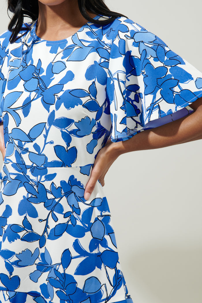 Khol Floral Flouncy Mini Dress