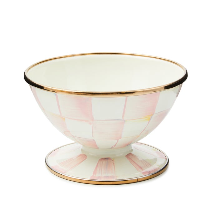 Macenzie-Childs Ice Cream Dish Check Enamel