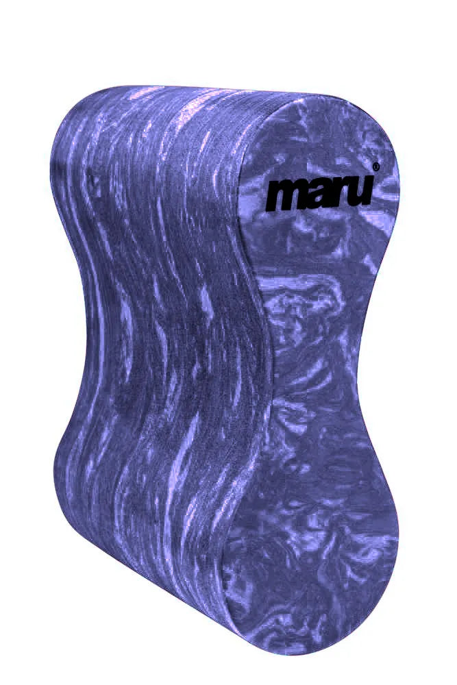 Purple Maru Swirl Pull Buoy for swimming training, made of foam, with a colorful swirl design for water workouts.