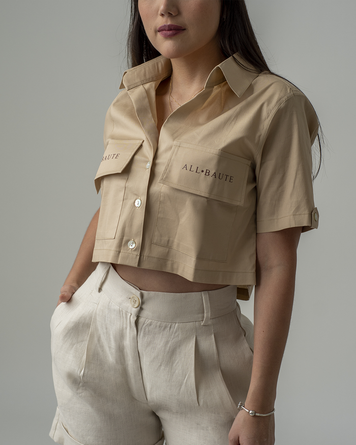 Mini Shirt Blanca/Beige