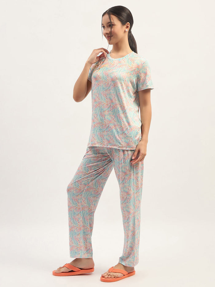 mSECRET Printed Mint Nightsuit Set