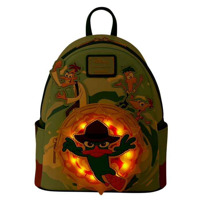 Phineas and ferb light up loungefly mini backpack