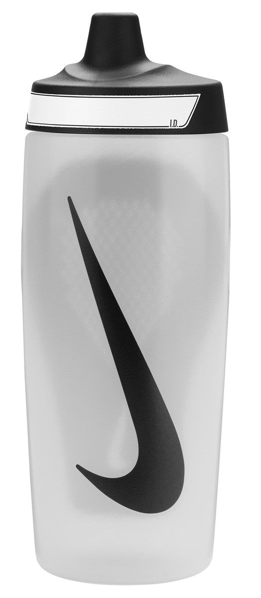 Nike Refuel Bottle Grip 32oz water bottle in natural, black, and black with textured grip for sports and hydration.
