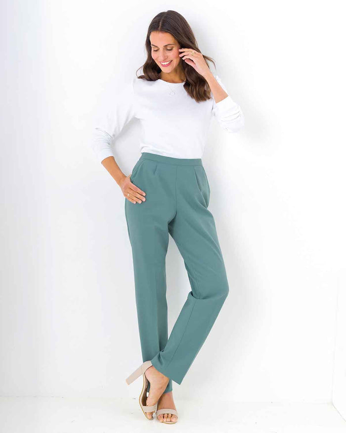 Sandown Pull On Trousers - Ocean - The Classic Boutique