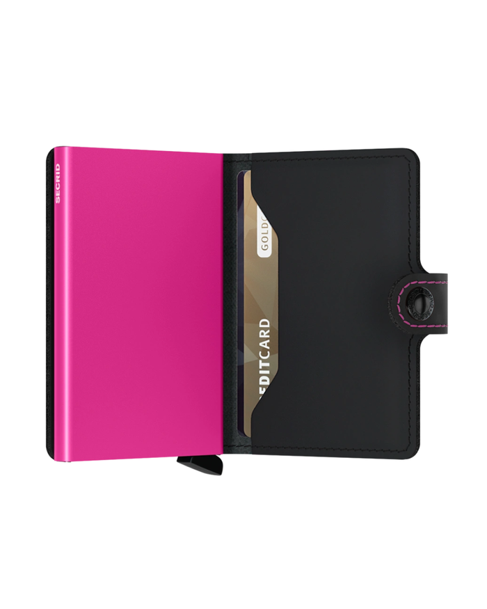 Secrid Wallet Matte Black & Fuchsia