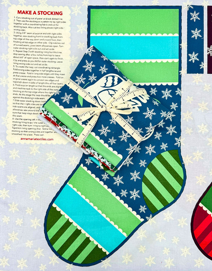 Set of Three Christmas Stocking Sewing Kit, Cozy Christmas by Anna Maria