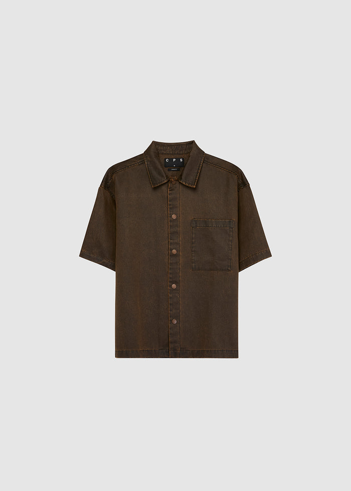 SHORT SLEEVE CAMP COLLAR SHIRT
