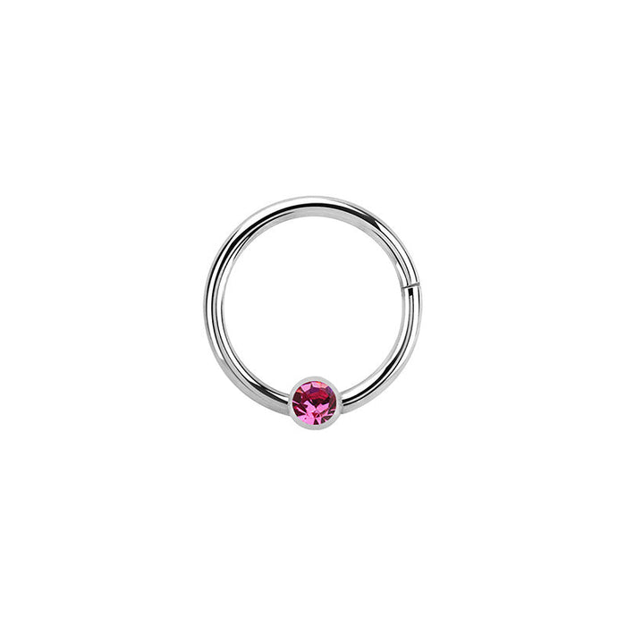 Silver Surgical Steel Rose Hinged Ring 10mm / Silver / Surgical Steel Hinged Ring