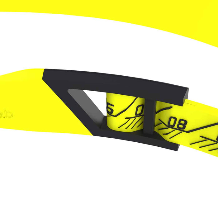 Speedo Fastskin Pure Focus Mirror goggles in hyper yellow, smoke, and silver mirror lenses, designed for competitive swimming.