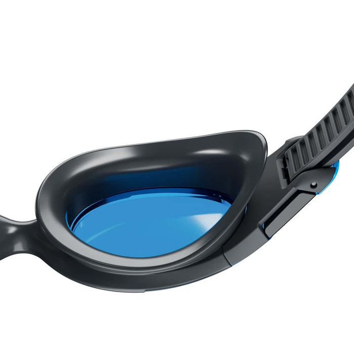 Speedo Hydrosity 2.0 swimming goggles in grey and blue, featuring a sleek design and adjustable straps for comfortable fit.