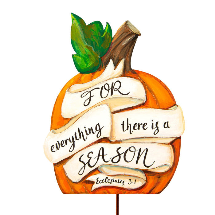 Stake Pumpkin Banner Ecclesiastes 3:1 round top collection