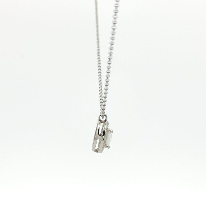 Sterling Silver Opal Charm Necklace in Sterling Silver