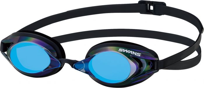 Swans SR2M EV Mirrored Goggle in black with reflective lens, designed for sports and outdoor activities.